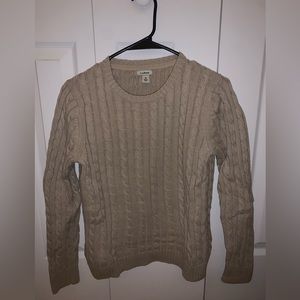 L.L Bean Cable Knit Beige Sweater